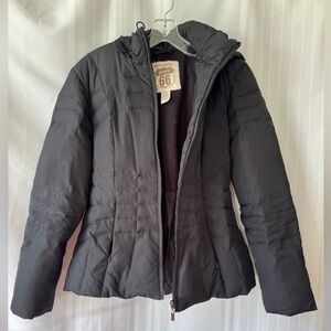Women's Route 66 Black Puffer Jacket with Hood Size Small VGUC